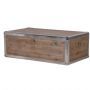 Alpine Chic Wood & Metal Coffee Table Trunk